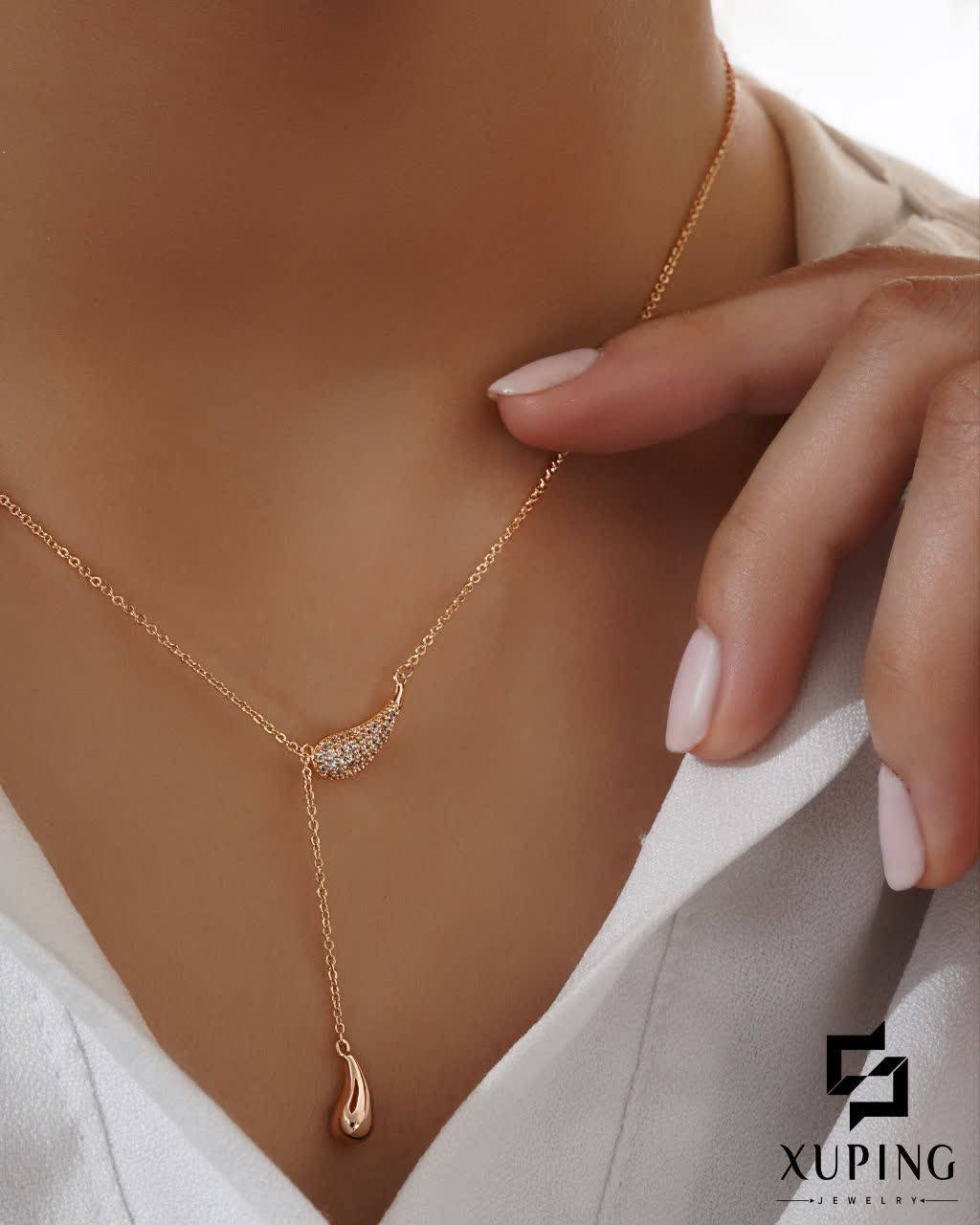 گردنبند آویز گوی نگین دار ژوپینگ